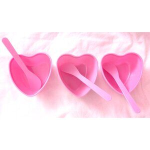Pink Heart Bowl Mini 3PC Cutecore Lot Kawaii Bundle Tiny Kitchen Home Spatula